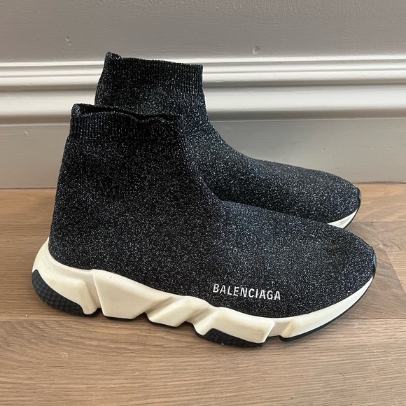 Balenciaga Speed Sock Sneaker 38 8.5 9 Beautiful Rare Sparkly version - Picture 1 of 8